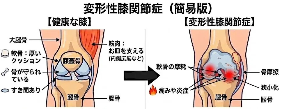 【膝痛 変形性膝関節症 整骨院】変形性膝関節症について